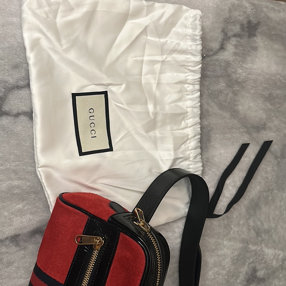 Authentic Gucci belt bag Ophidia suede in Red - Picture 2 of 8